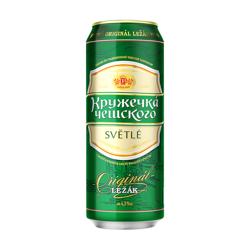 Пиво светлое «Кружечка чешского», 0,43 л, 4,3 %