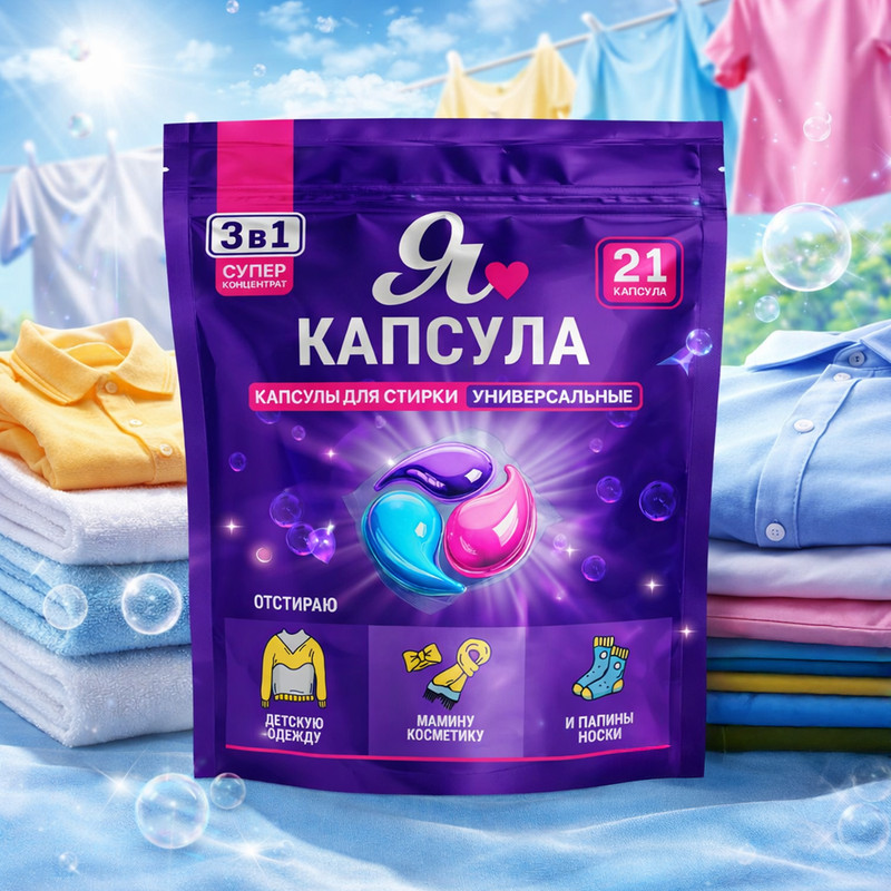 Капсулы для стирки, SI:LA Bleska, 21 шт.