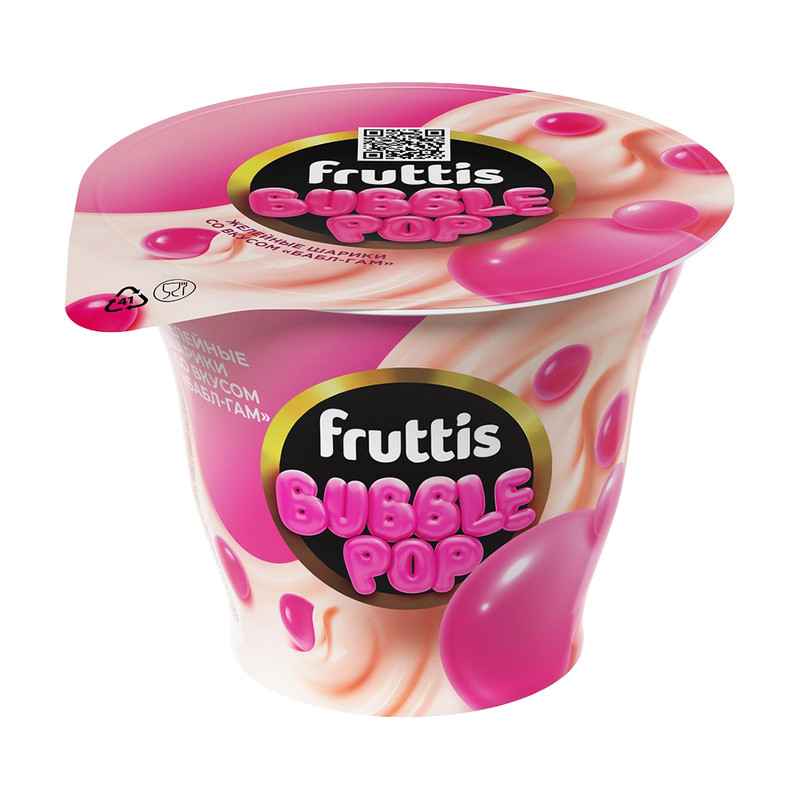 Продукт йогуртный «Bubble Pop», fruttis, 180 г, БЗМЖ, 4,4%, бабл-гам