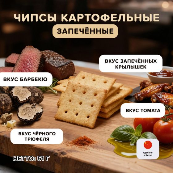 Чипсы картофельные запечённые, 51 г, в ассортименте