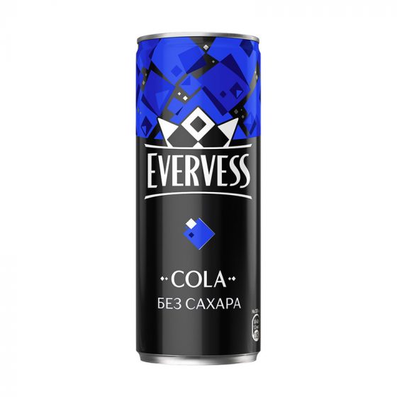 Напиток безалкогольный сильногазированный «Cola Zero Sugar», Evervess, без сахара, 0,33 л