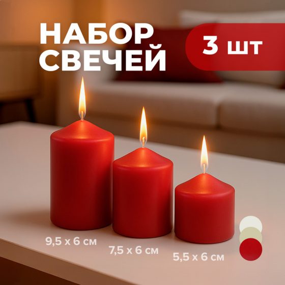 Набор свечей «Аромат огня», 3 шт., в ассортименте