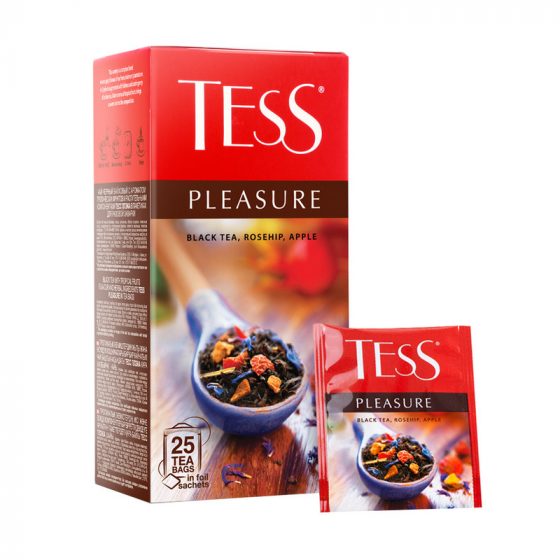 Чай чёрный «Pleasure», TESS, с ароматом тропических фруктов, 25 пакетиков, 37,5 г