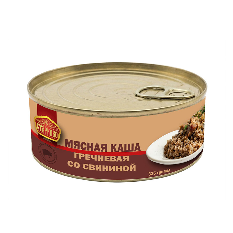 Каша гречневая со свининой, Старково, 325 г