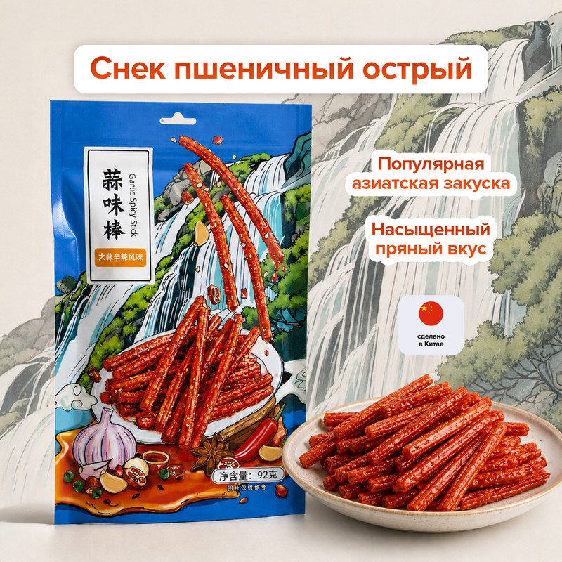 Снек пшеничный острый, 92 г, в ассортименте