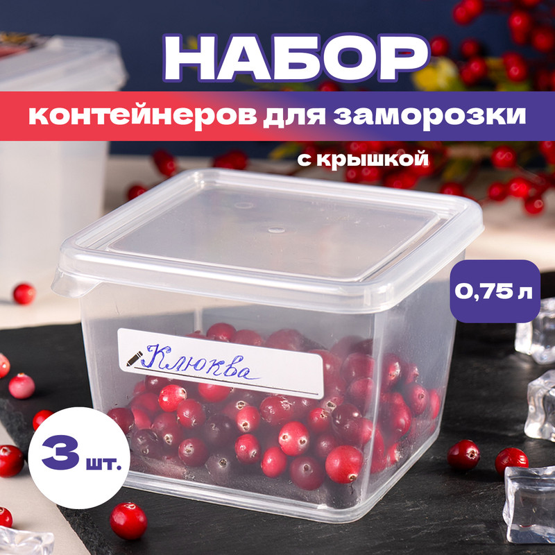 Набор контейнеров для заморозки, 3 шт.
