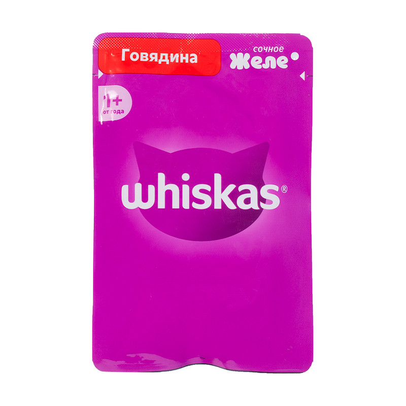 Корм влажный для кошек «Сочное желе», Whiskas, говядина, 75 г