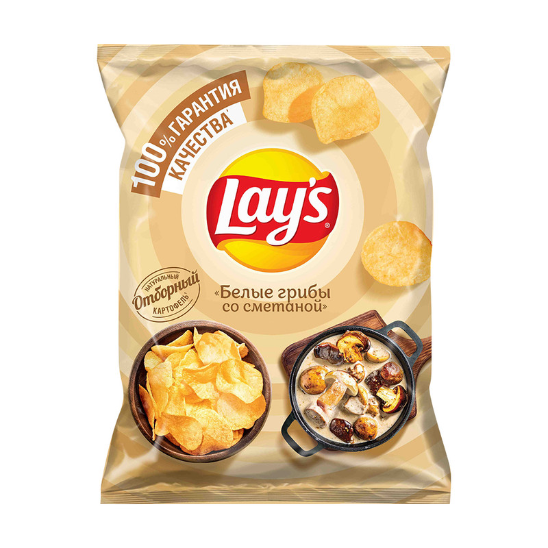 Чипсы «Белые грибы со сметаной», Lay’s, 105 г