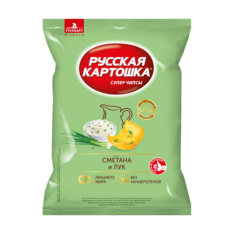 Чипсы «Сметана и лук», Русская картошка, 140 г
