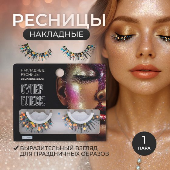 Накладные ресницы, самоклеящиеся, 1 пара, в ассортименте