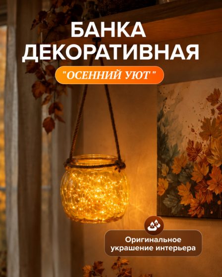Банка декоративная «Осенний Уют», в ассортименте