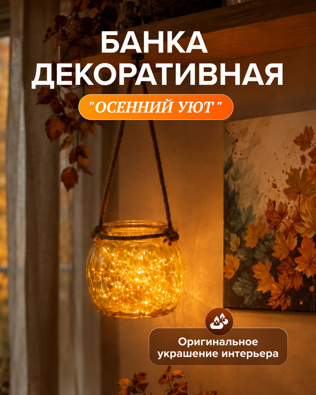 Банка декоративная «Осенний Уют», в ассортименте