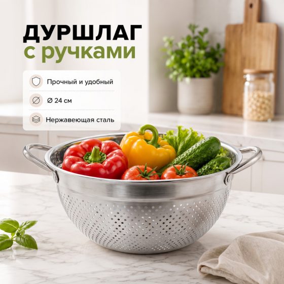 Дуршлаг с ручками, O’Kitchen, 24 см