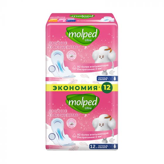 Прокладки, Molped, ночные, 12 шт.