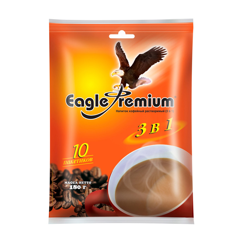 Напиток кофейный растворимый 3-в-1 «Eagle Premium», MacCoffee, 10 пакетиков, 180 г