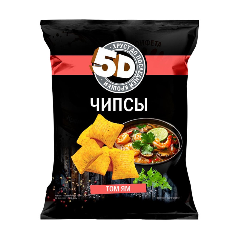 Чипсы пшеничные «ТОМ ЯМ», 5G, 45 г