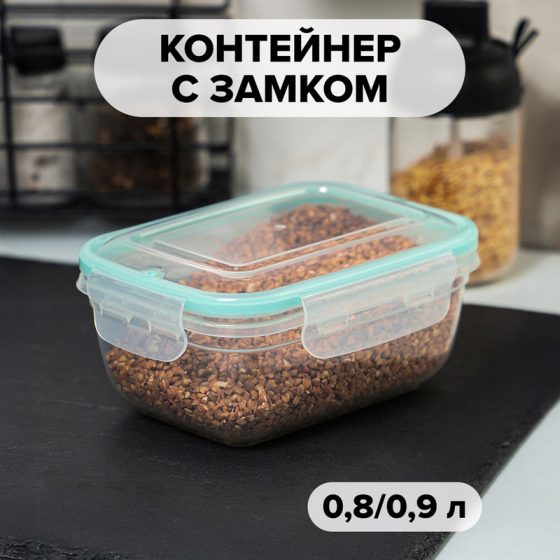 Контейнер с замком, 0,8/0,9 л, в ассортименте