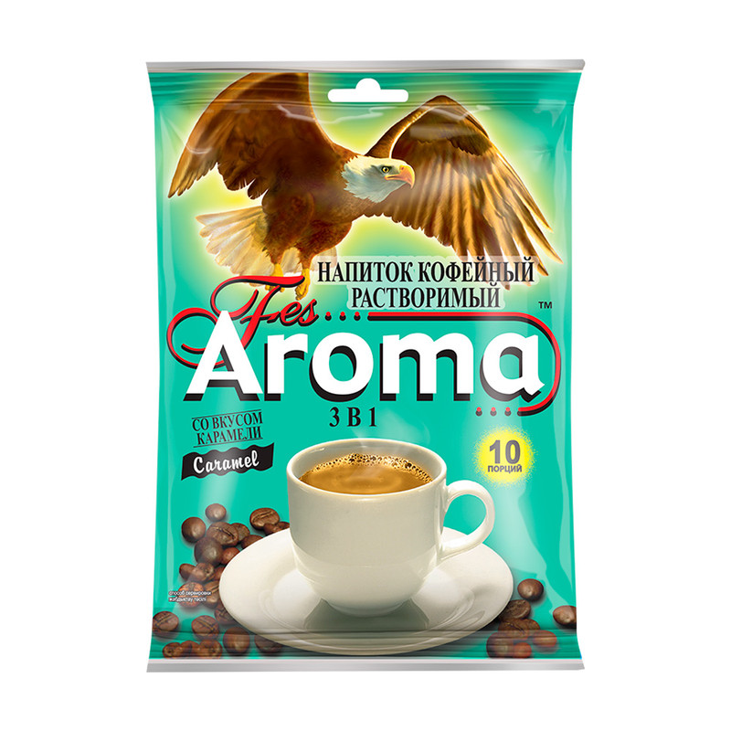 Напиток кофейный растворимый 3 в 1 «FesAroma», MacCoffee, карамель, 10 пакетиков, 180 г